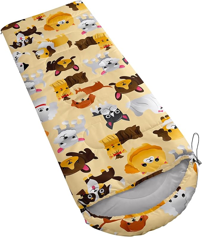 AILONEN Cartoon Fox Camping Sleeping Bag for Boys Girls Adults,Lightweight & Waterproof,3 Season Warm & Cold Weather,Portable,Kawaii Fox Printed Sleeping Bag,Traveling,Camping,Hiking