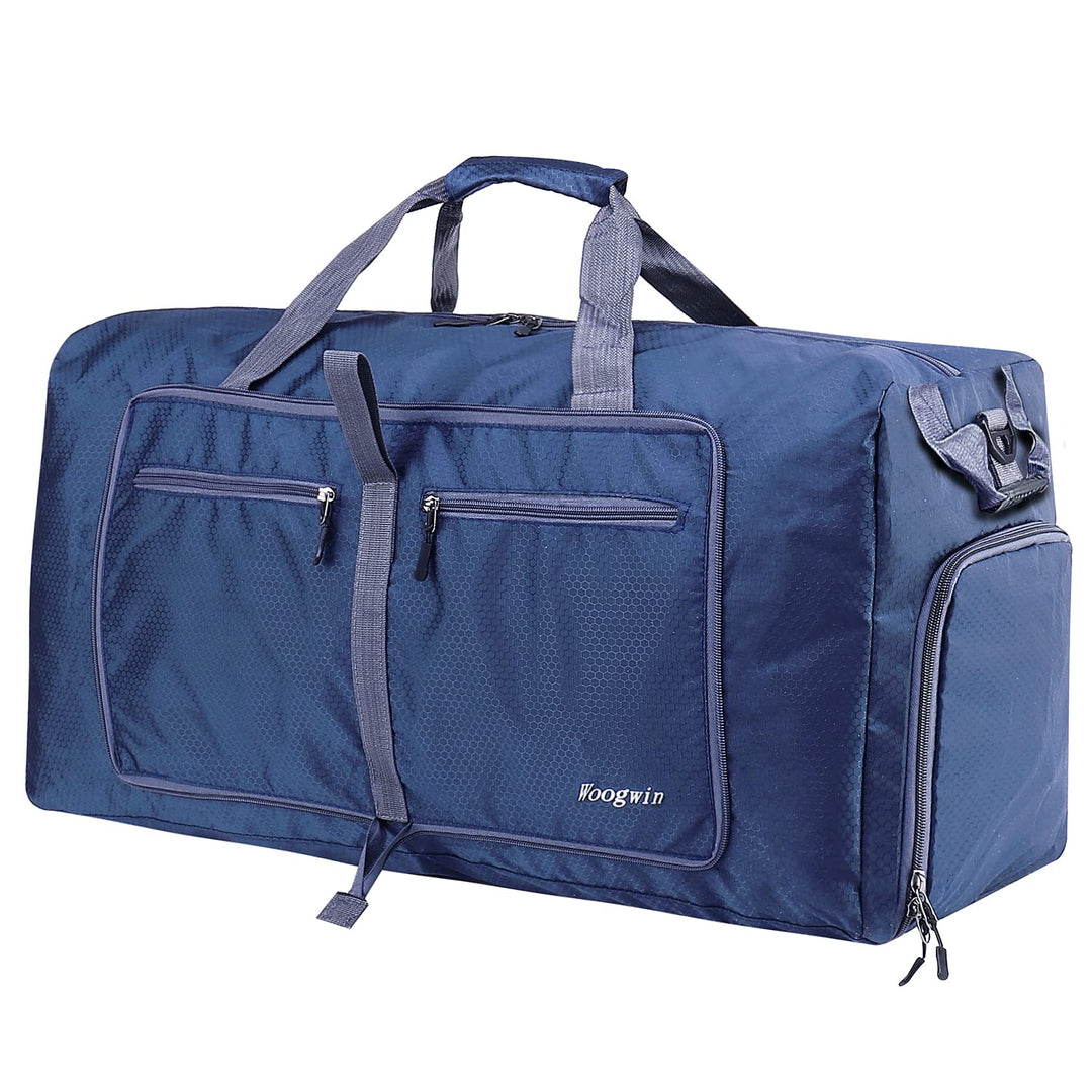 Woogwin Travel Duffel Bag Large Foldable Waterproof Overnight Bag for Beach Swim Bags Pool Sports Gym (100L Darkblue)