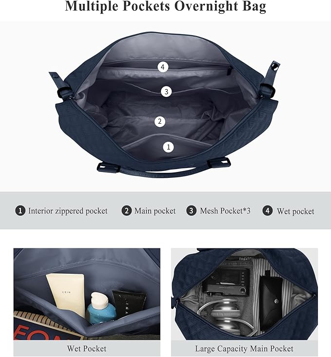 Travel Duffel Bag,Sports Tote Gym Bag,Shoulder Weekender Overnight Bag for Women