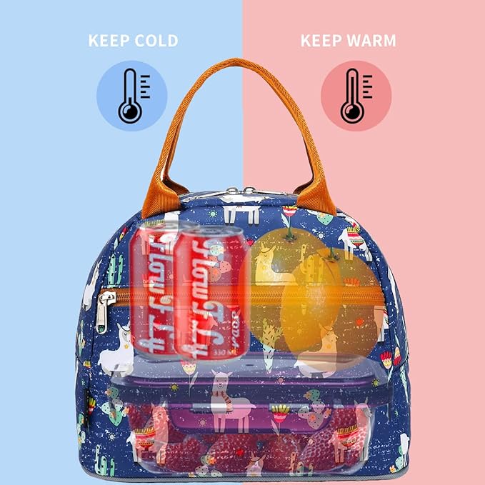 FlowFly Lunch Bag Tote Bag Lunch Organizer Lunch Holder Insulated Lunch Cooler Bag for Women/Men (Alpaca)