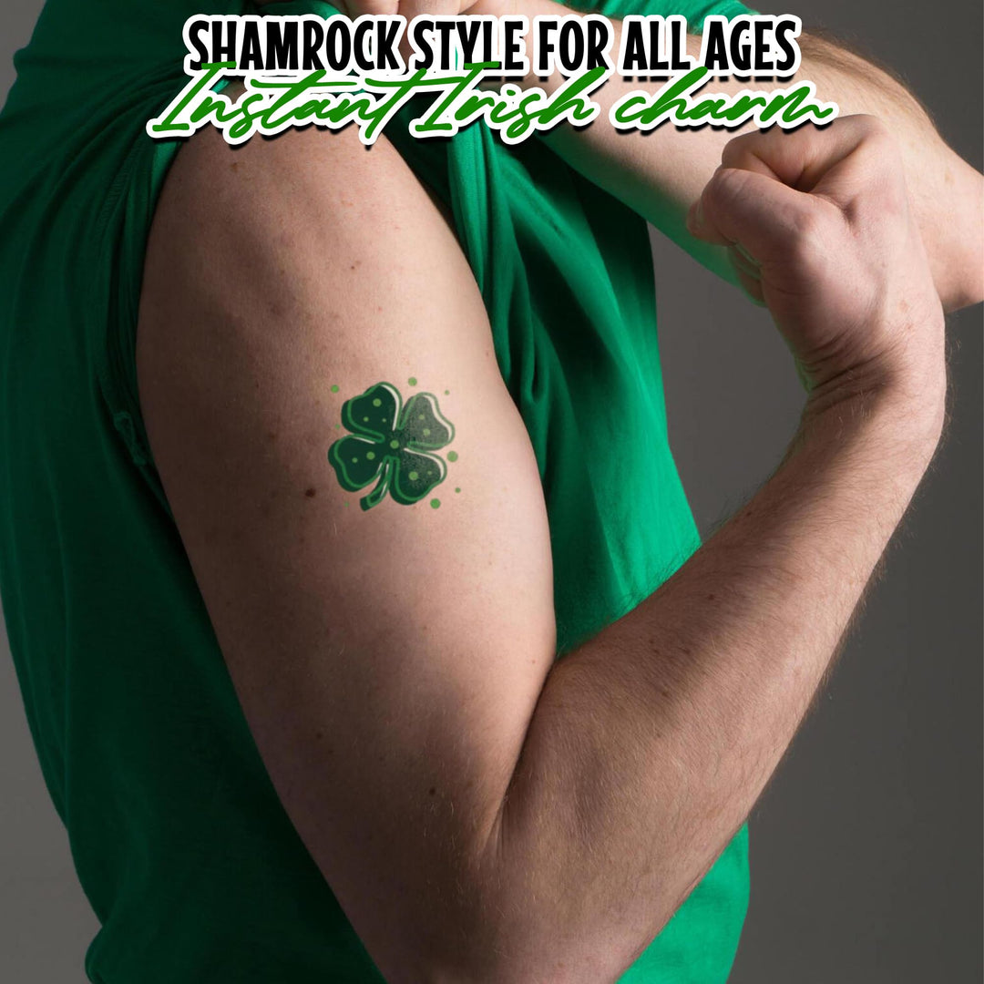 Fun Express - Shamrock Patterned Tattoos for St. Patrick's Day - Apparel Accessories - Temporary Tattoos - Regular Tattoos - St. Patrick's Day - 72 Pieces