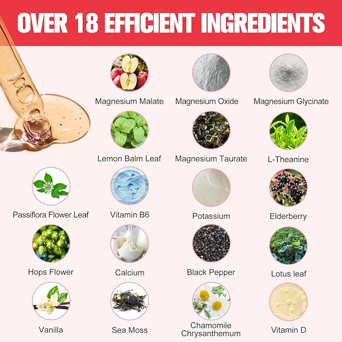 Magnesium Glycinate Liquid Spray 400mg - Magnesium Potassium Supplement with Magnesium Malate Vitamin D3k2, B6 for Calm Support, Muscle, Bone & Sleep Support 4 Fl Oz