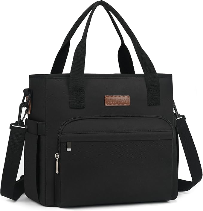 MIYCOO Lunch Bag Lunch Box Men Women - Leakproof Insulated Cooler Bag for Men Women - Large Tote Adults, Black