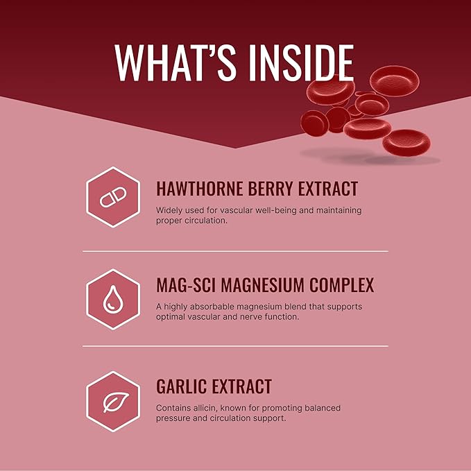 Approved Science Bloodsyl - Supports Blood Flow - Hawthorn Berry, Magnesium, BioPerine - Vegan - 180 Capsules - Pack of 2