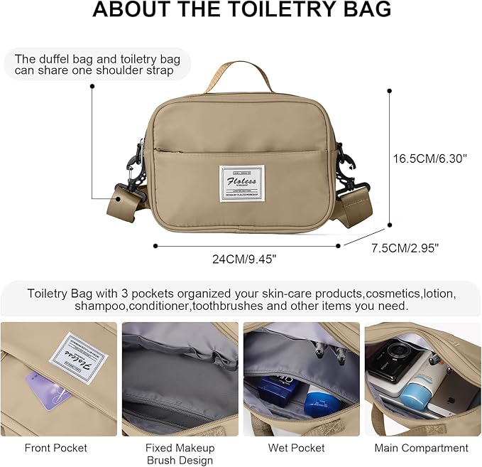 Travel Duffel Bag,Sports Tote Gym Bag,Shoulder Weekender Overnight Bag for Women