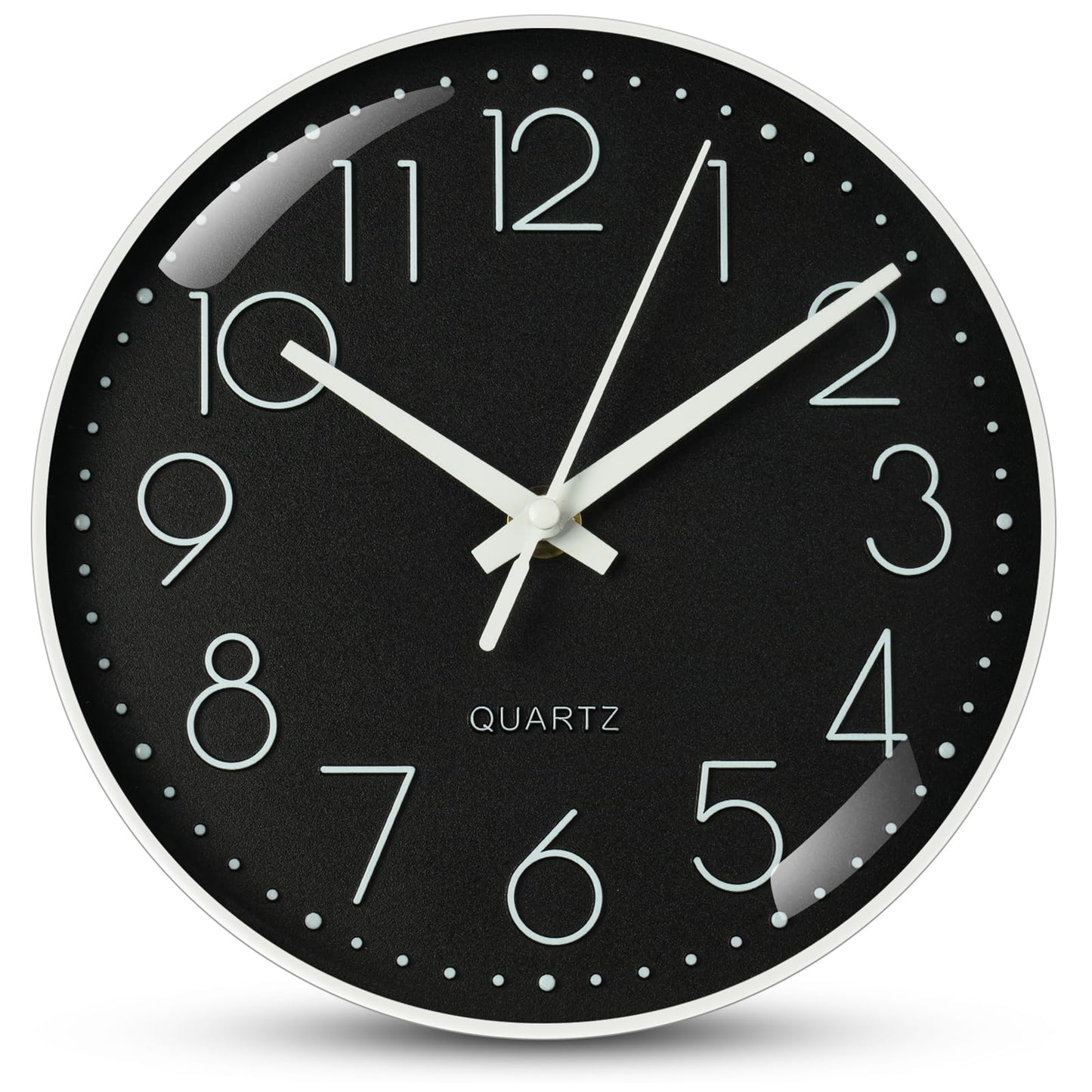 Aolso 8 inch Wall Clock Silent & Non Ticking, Battery Operated Round Wall Clock, Modern Quartz Design Decorative Indoor Kitchen Office (White