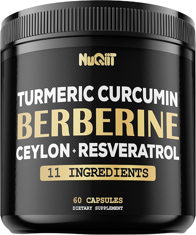 Berberine Supplement. Added Turmeric Curcumin, Trans-Resveratrol & More - Support Gastrointestinal, Body Management & Immune System - 60 Capsules