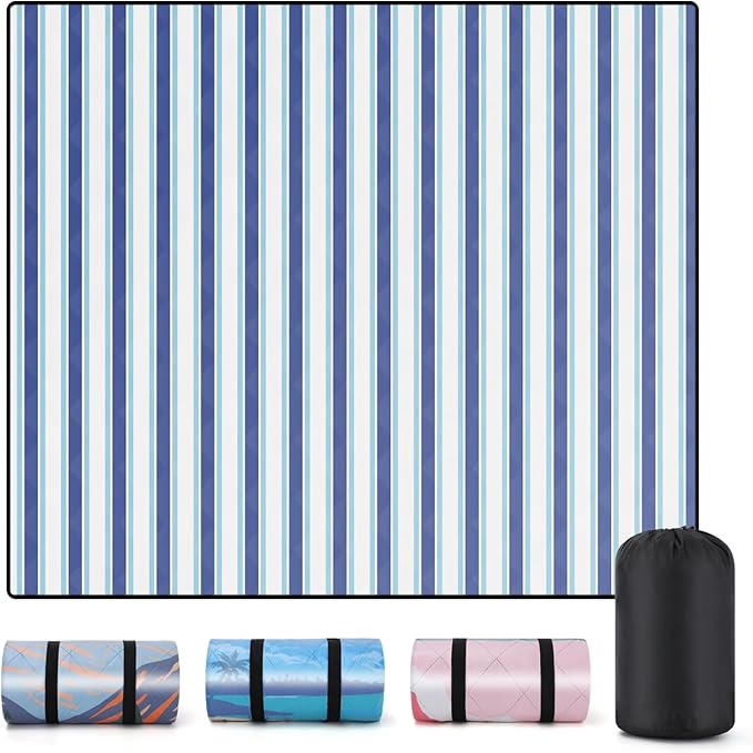 Lightweight Waterproof 60x80'' Picnic Blankets Huge Anti Sand Packable Beach Grass Park Matt Fold up Camping Tent Rug for Inside Summer Camp Roadtrip Gear Backpacking Travel Trailer Essential