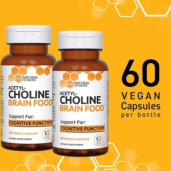 Acetylcholine Brain Food - Acetyl L-Carnitine & Alpha GPC Supplement - Supports Production of Acetylcholine - Neurotransmitter Supplement for Cognitive Function - 120 Capsules