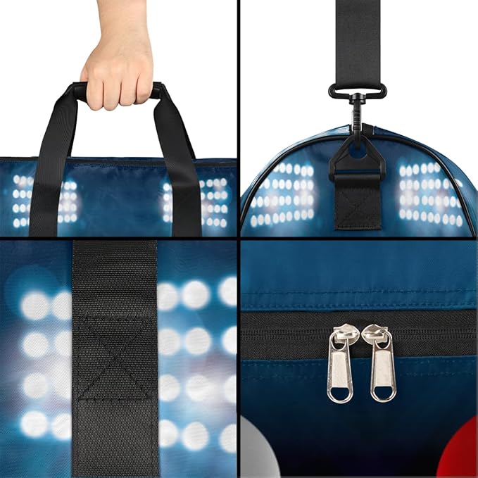 Football Helmet Dry Wet Depart Duffle Overnight Bag with Shoes Compartment & Wet Pockets, Water Resistant Weekender Travel Gym Pouch For Swim Gymnastics Ballet Sleepovers