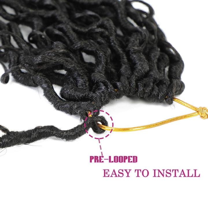8 Packs Crochet Hair for Black women, Goddess Locs Crochet Hair, Goddess Faux Locs with Curl Braids (12Inch, 8Packs, 1B)