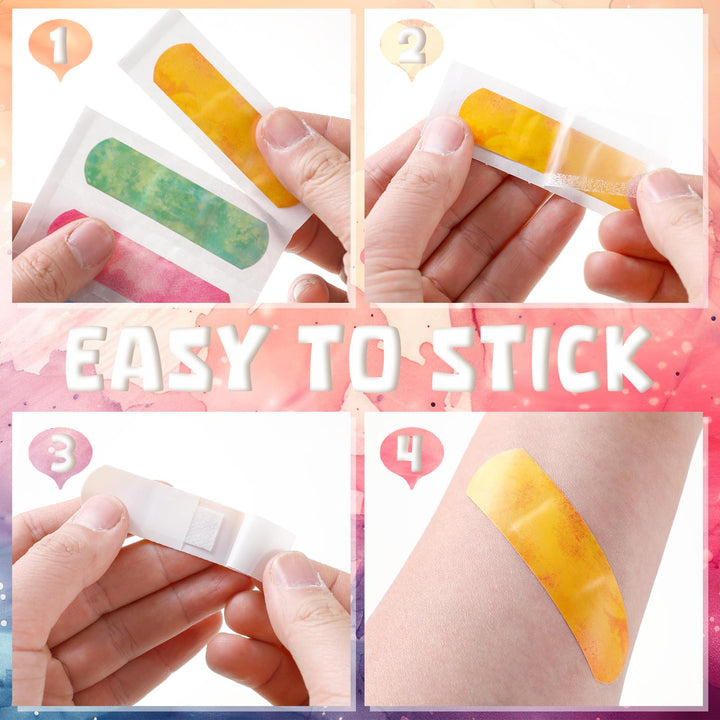 120 Pcs Kids Bandages Bulk Cute Cartoon Flexible Bandages Waterproof Breathable Bandages Strip Protect Cuts and Scrapes for Girls Boys Children Toddlers (Colorful Style)