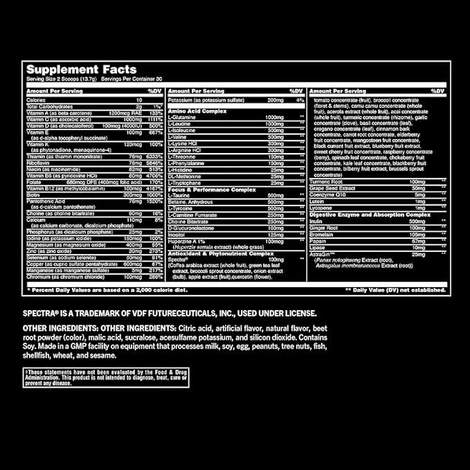 Animal Pak - Convenient All-in-One Vitamin & Supplement Powder - Zinc, Vitamins C, B, D, Amino Acids, Immune Support, Digestive Enzymes, and More - Daily Multivitamin for Women & Men - 60 Scoops