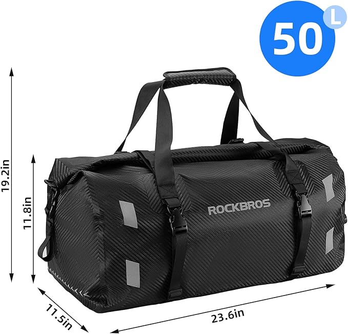 ROCKBROS Waterproof Duffel Bag 20-60L Motorcycle Travel Dry Duffel Bag for Motorcycling Boating Kayaking Camping Fishing Outdoor Adventure for Men Women
