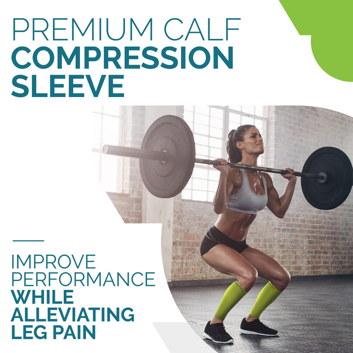 Calf Compression Sleeves For Men And Women - Leg Compression Sleeve - Footless Compression Socks for Runners, Shin Splints, Varicose Vein & Calf Pain Relief - Calf Brace For Running, Cycling, Travel