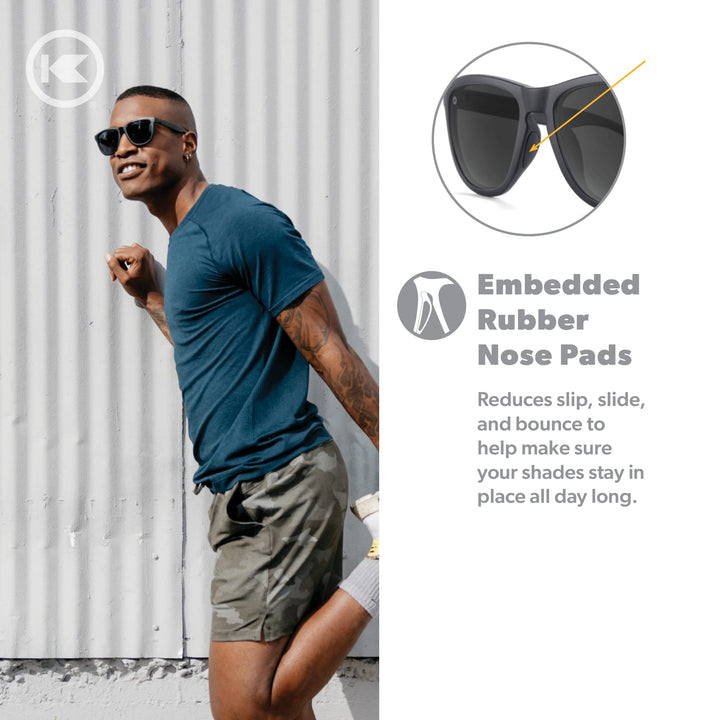 Knockaround Premiums Sport - Polarized Sunglasses For Running & Fitness (Matte Black on Black Frame/Polarized Black Lenses)
