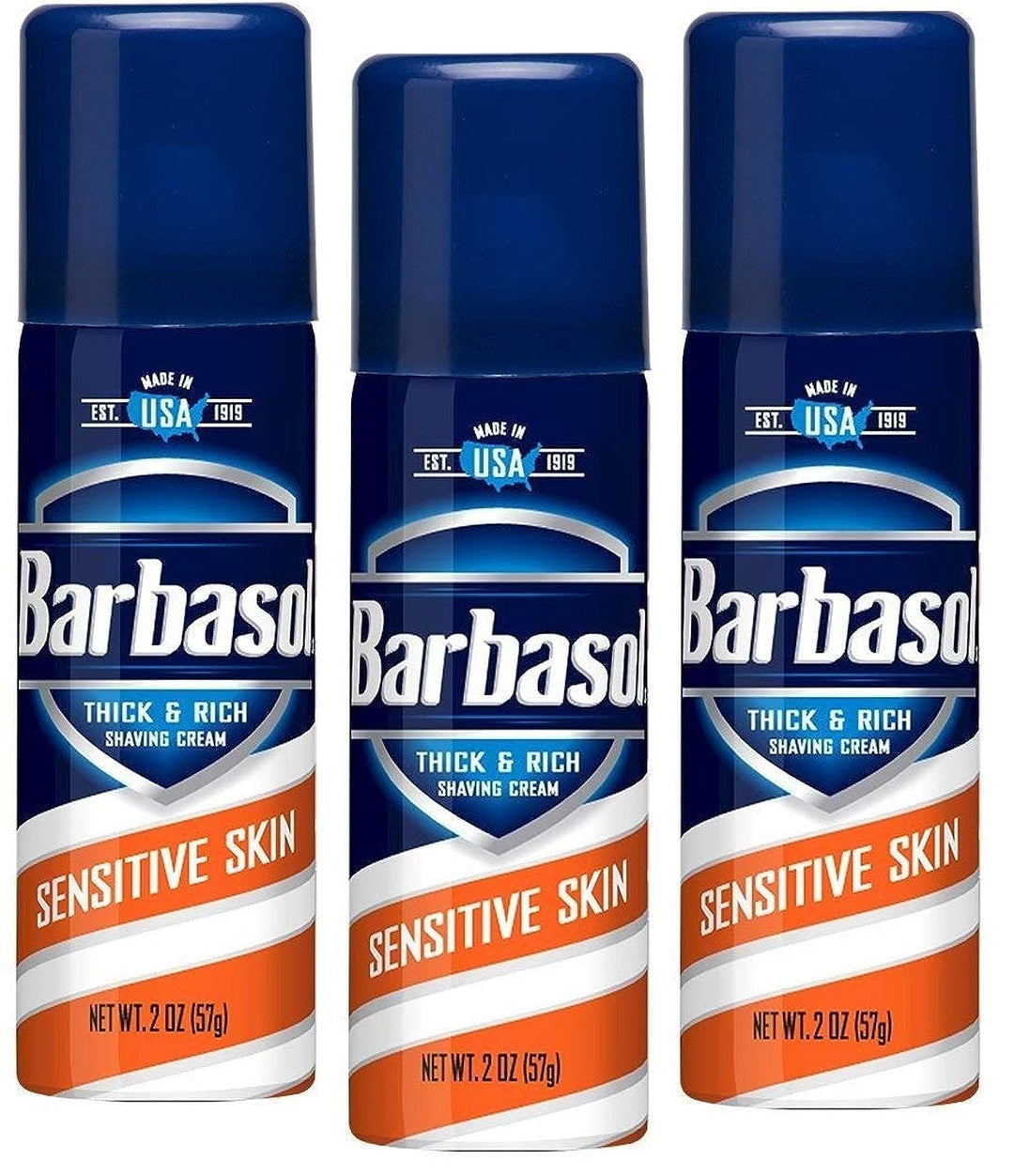 Barbasol Shave Cream Sensitive Skin Travel Size 2 Oz (Pack Of 3)