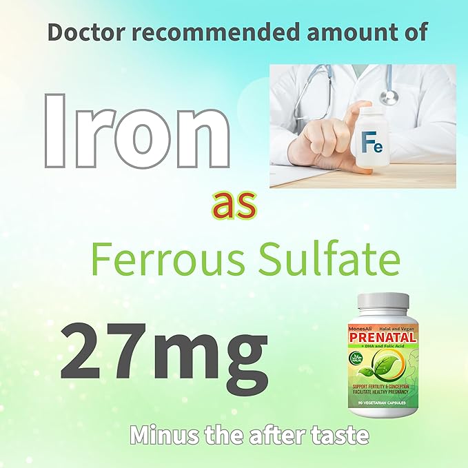 90 Capsules, Multivitamin Vitamins for Women, Halal Prenatal Vitamins for Women, Supplements with DHA and Folic Acid, Vegan and Gelatin Free Vitamins, Womens prenatal multivitamin