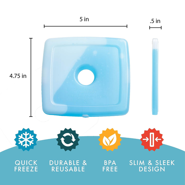 Cool Coolers by Fit + Fresh, Reusable & Long-Lasting Slim Ice Packs, Cold Packs for Cooler, Flat ice Packs for Lunch Bags. Cooler Accessories for Lunchboxes, Camping, Beach, Lunch, & Work, 12PK, Pink