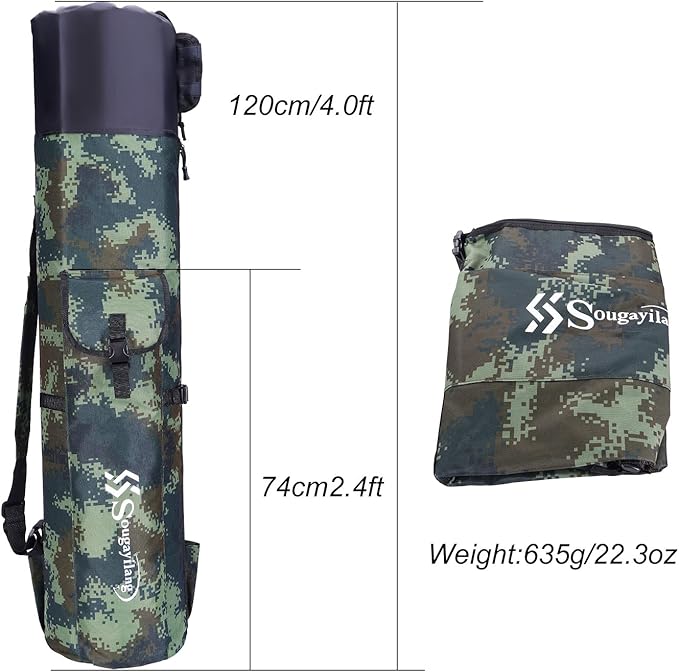 Sougayilang Folding Fishing Rod Case Organizer Pole Storage Bag Rod Reel Tackle Carrier Fishing Rod Bag Fishing Case