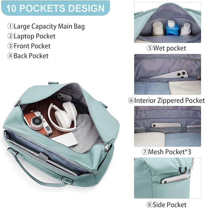 Travel Duffel Bag,Sports Tote Gym Bag,Shoulder Weekender Overnight Bag for Women