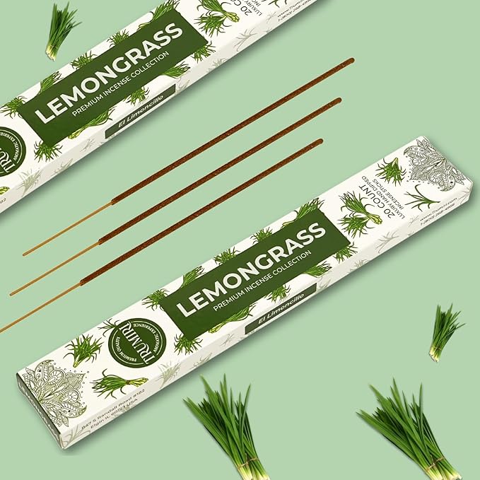 Lemongrass Incense Sticks for Backyard Patio - Total 40 Insence-Sticks - Dual Pack of 20 Insense - Inciensos - Inscents - Natural Non Toxic Ingredients - Incents - Incence - Inscense - Insents