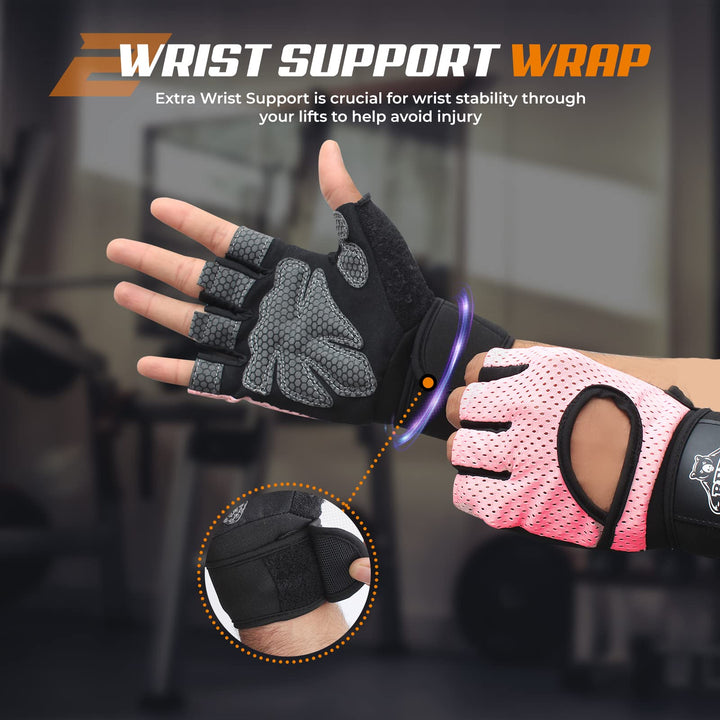 Bear Grips Weight Lifting Gloves for Men & Women | Half Finger Lifting Gloves | Full Finger Workout Gloves for Men | No Finger Exercise Gloves l Compression Weightlifting Gloves | Gym Gloves for Men