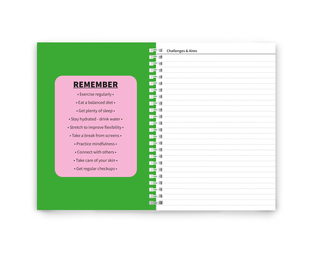Better Health - Exercise, Nutrition & Wellness Journal - Stay healthy with our handy, simple tracking charts - A5 size with 104 undated pages - For A Happier, Healthier Life (Green)