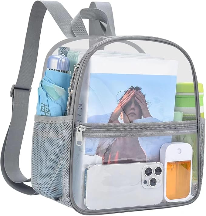 USPECLARE Clear Backpack Stadium Approved 12X11x6, Waterproof Clear Bag Stadium Backpack for Concert Work Sport Event