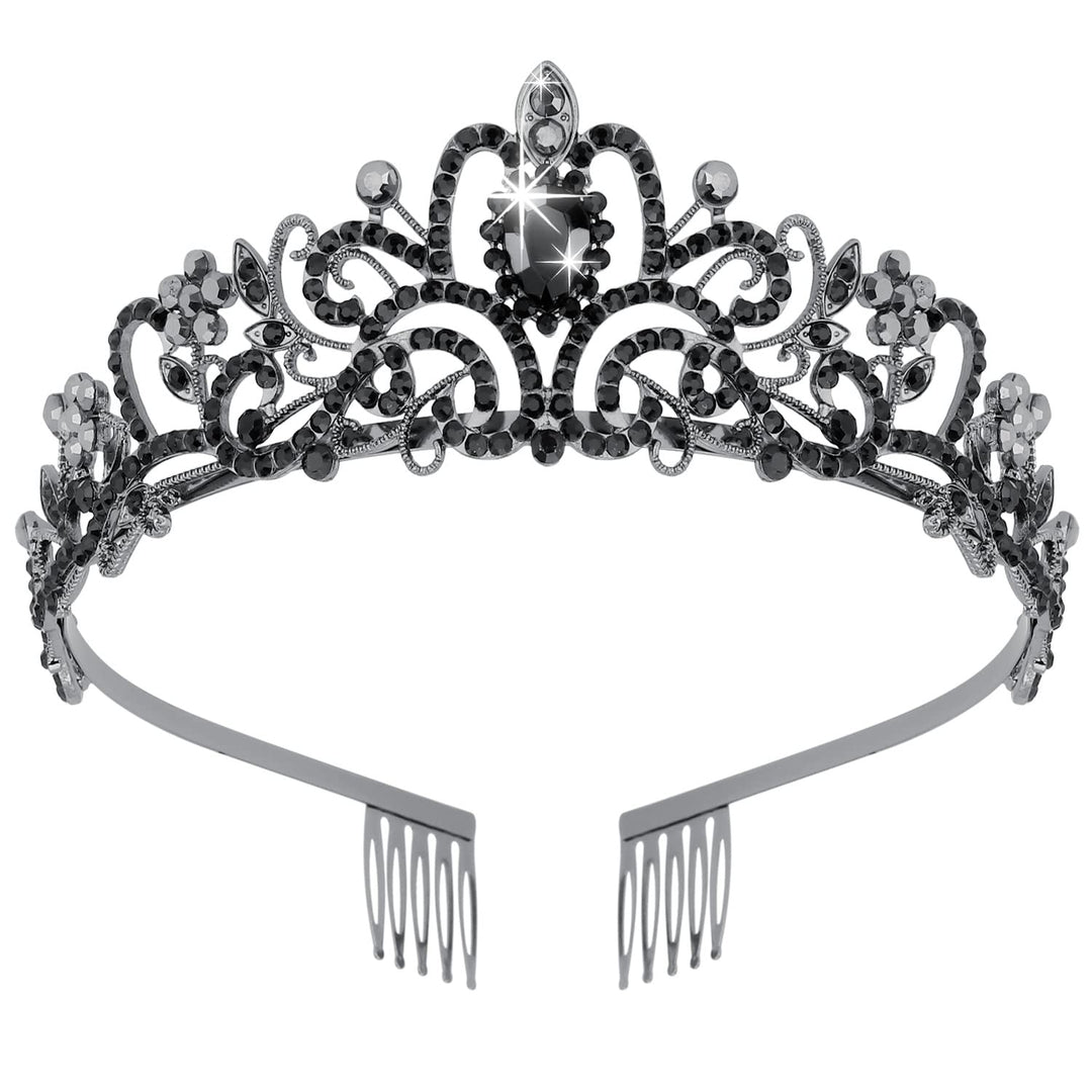 Didder Tiaras For Women, Black Crystal Crowns For Women Princess Crown Tiaras And Crowns For Women Girls Women'S Headbands Hallo