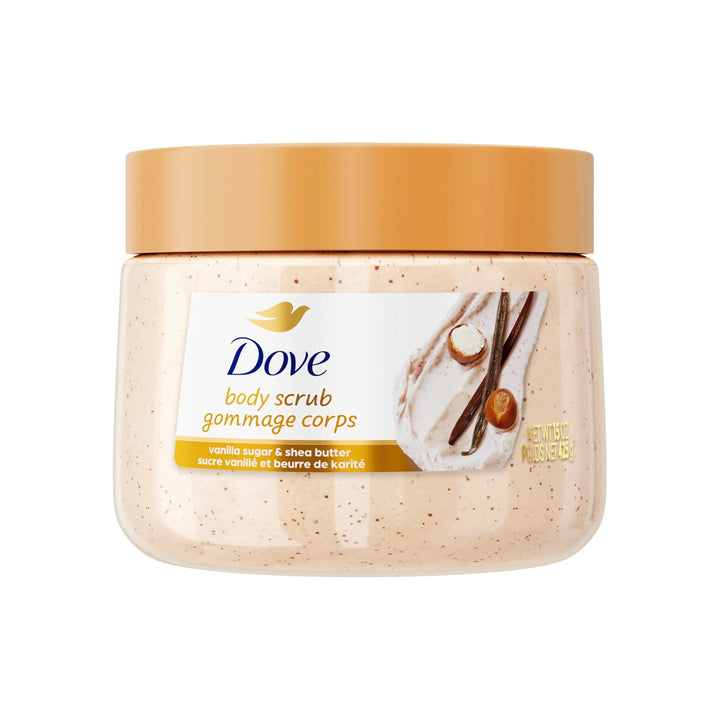 Dove Vanilla Body Scrub Exfoliates and Deeply Nourishes for Smooth, Radiant Skin 15oz