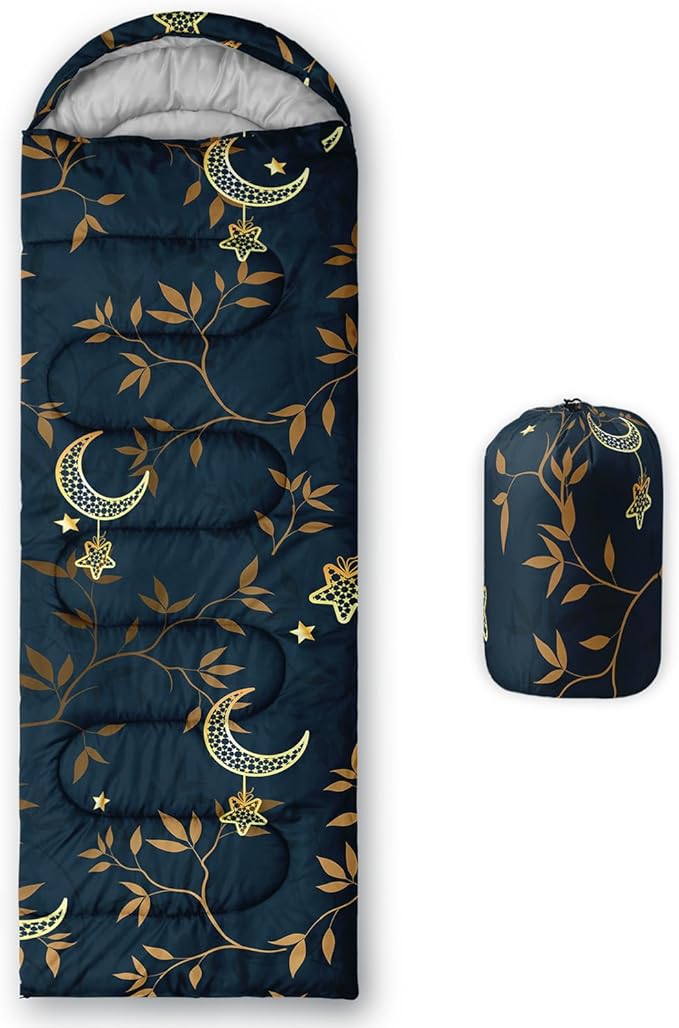 AILONEN Kids Floral Cat Camping Sleeping Bags,Lightweight & Waterproof,3 Season Warm & Cool Weather,Kawaii Kitten Sleeping Bags for Girls Adults,Travelling,Outdoors