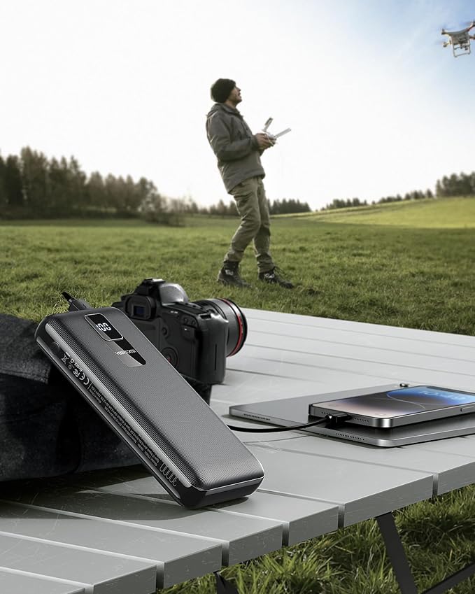 30000mAh Portable Charger LED Display Power Bank Fast Charging QC 3.0& PD External Battery Pack USB C Cell Phone Charger Compatible with iPhone 16/15/14/13 Pro Series Steam Samsung Galaxy iPad Tablet