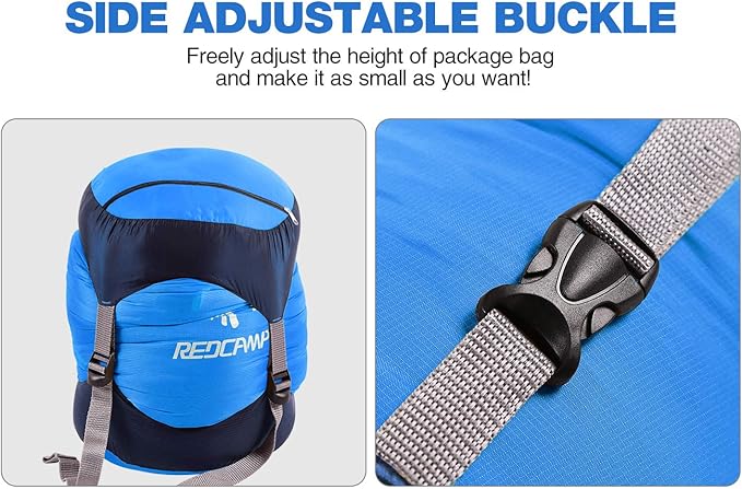 REDCAMP Nylon Compression Stuff Sack, 10L/17L/27L/40L Lightweight Sleeping Bag Compression Sack Great for Backpacking, Hiking and Camping,Blue/Yellow/Army Green/Black