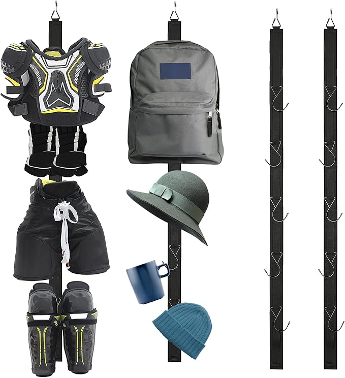 2Pcs Hockey Hanger Portable Hanging Dryig Rack Hockey Gifts for Home and Outdoor Using in Ice Hockey Skating Football Camping Fishing 5 Hooks