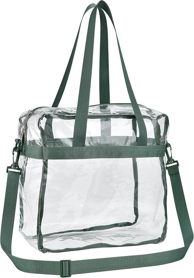 USPECLARE Clear Tote Stadium Approved, Security Travel & Gym Clear Bag for Work Sports Games Concerts