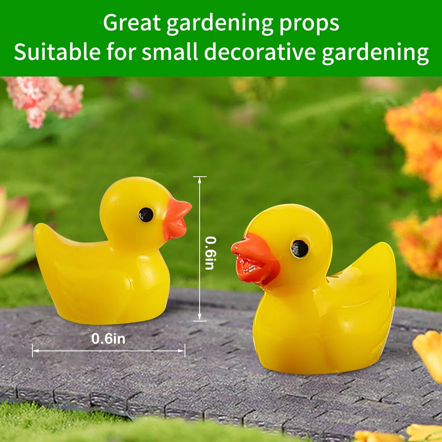 100 Pcs Mini Resin Ducks Bulk Tiny Ducks Set for Potted Miniature Decoration Garden Dollhouse Cake Decoration DIY Slime Kit Craft Charms Party Toys