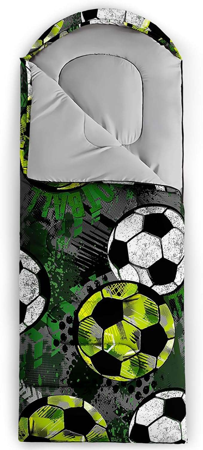 AILONEN Cartoon Fox Camping Sleeping Bag for Boys Girls Adults,Lightweight & Waterproof,3 Season Warm & Cold Weather,Portable,Kawaii Fox Printed Sleeping Bag,Traveling,Camping,Hiking