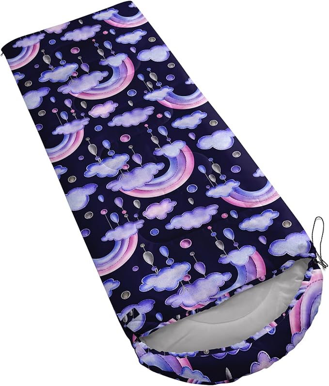 AILONEN Cartoon Fox Camping Sleeping Bag for Boys Girls Adults,Lightweight & Waterproof,3 Season Warm & Cold Weather,Portable,Kawaii Fox Printed Sleeping Bag,Traveling,Camping,Hiking