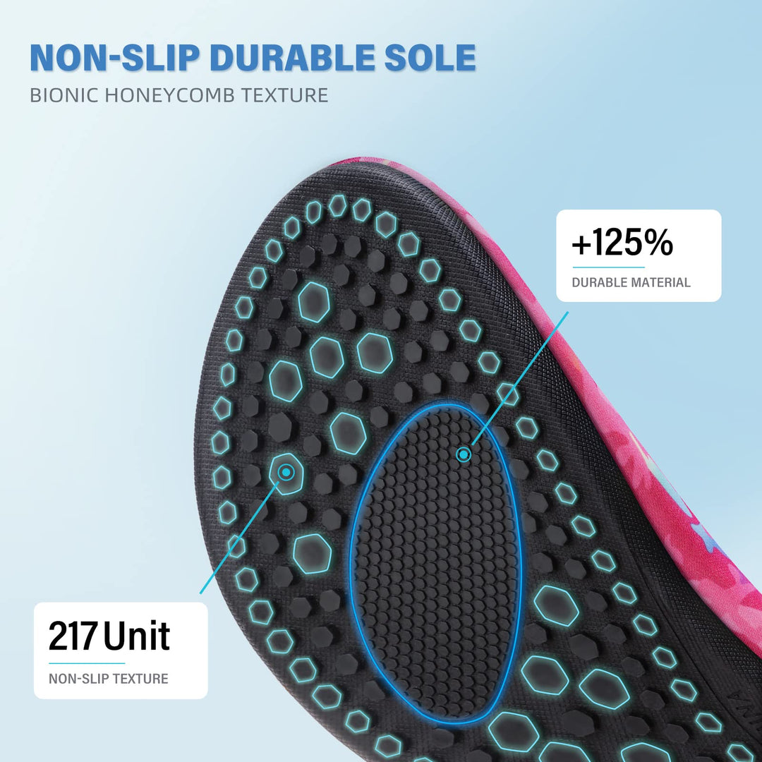 Water Socks for Women Men Adult Aqua Swim Shoes Beach River Pool Barefoot Yoga Exercise Wear Sport Accessories Quick-Dry Must Haves Size 5-6Women/4-5Men(N-Warren Rose)