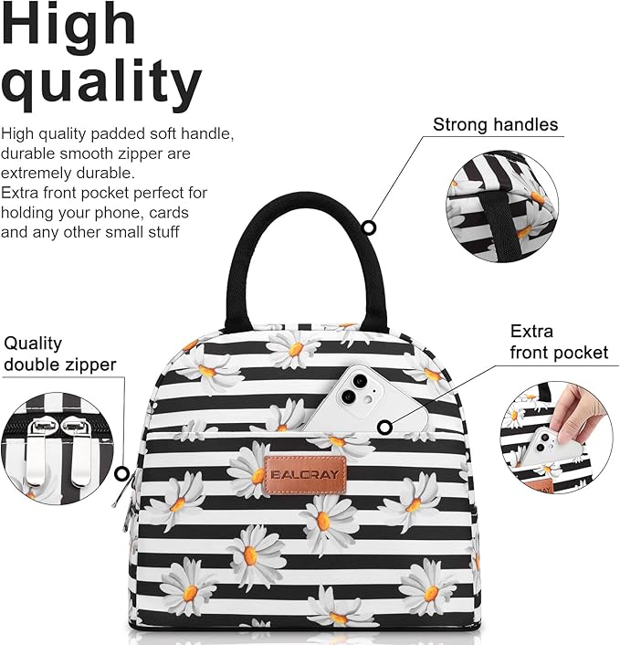 BALORAY Lunch Bag for Women Men Insulated Lunch Box for Adult Reusable Lunch Tote Bag for Work, Picnic, School or Travel