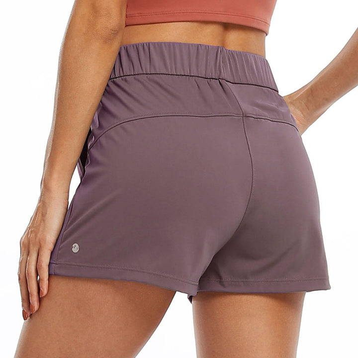 Willit Women's Shorts Hiking athletic Shorts Yoga Lounge Active Workout Running Shorts Comfy Casual with Pockets Brown XS