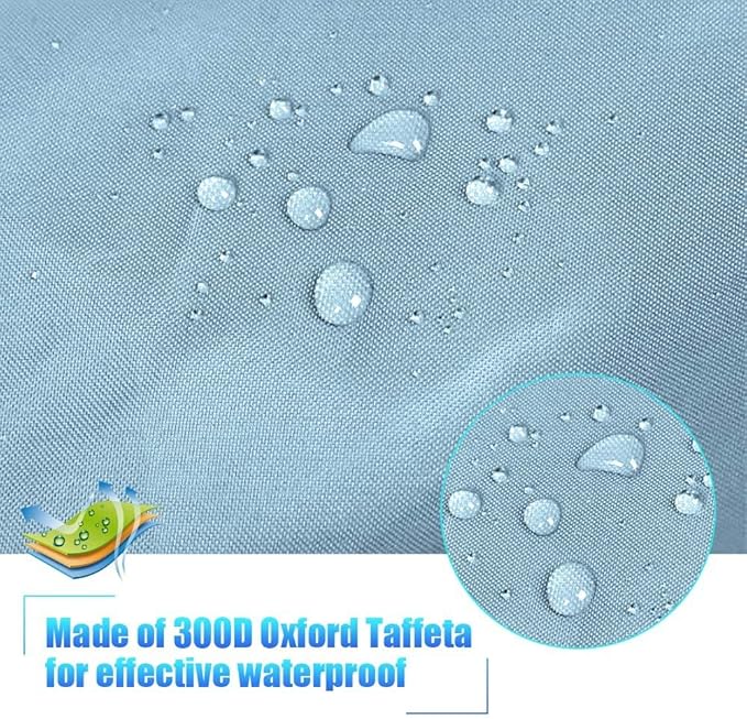 GYMTOP 7.8-18ft Waterproof Kayak Cover - UV Protection Sunblock Shield for Fishing Boat/Kayak/Canoe - 7 Sizes [Light Blue(Upgraded), Suitable for 13.8-15ft Kayak]