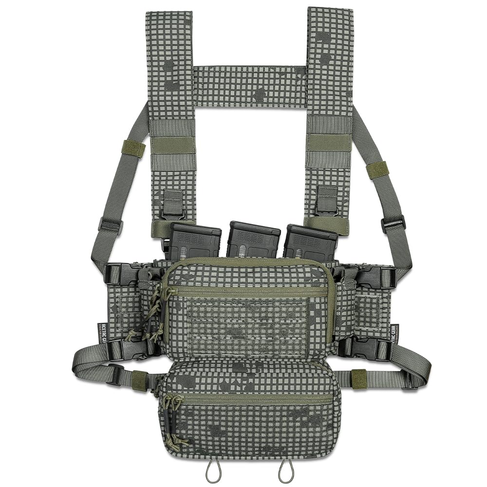 ACETAC S.O.P. Tactical Chest Rig with 5.56/7.62 Magazine Pouch Holder, Pistol Pouch, Wing Pouch, Molle Dangler Pouch (DNC)