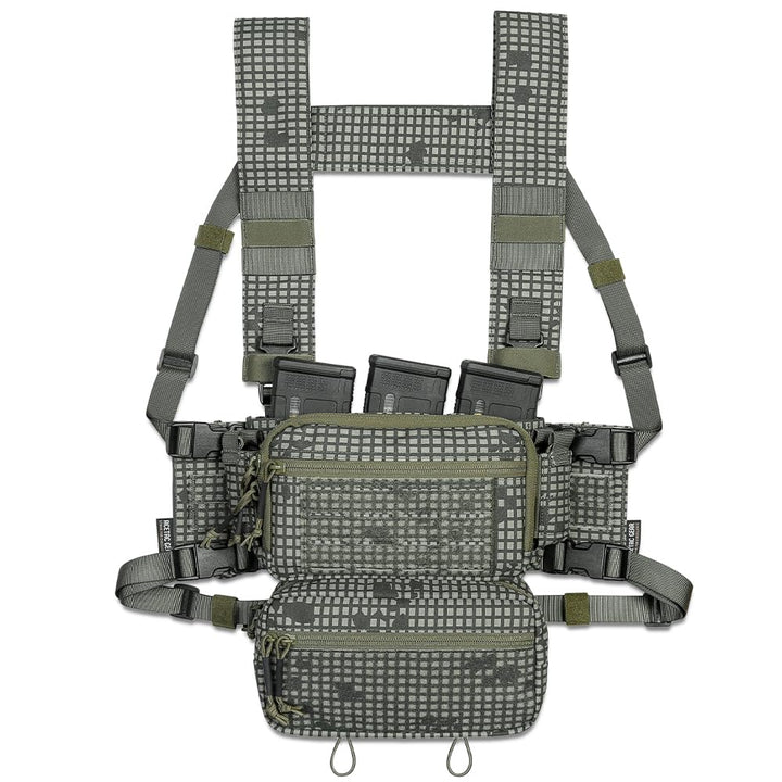 ACETAC S.O.P. Tactical Chest Rig with 5.56/7.62 Magazine Pouch Holder, Pistol Pouch, Wing Pouch, Molle Dangler Pouch (DNC)