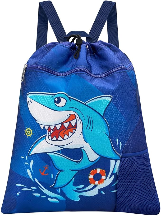 WAWSAM Gym Drawstring Backpack String Bag - 15” x 17” Sports Gym Bag for Kids Waterproof Swimming Beach Shopping Yoga Bag