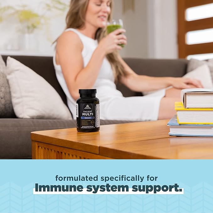 Ancient Nutrition Multivitamin for Immune Support, Immune, 21 Vitamins and Minerals with Vitamin D & C, Turmeric, Supports Immunity, Stress Relief and Heart Health, Keto Friendly, 90 Capsules