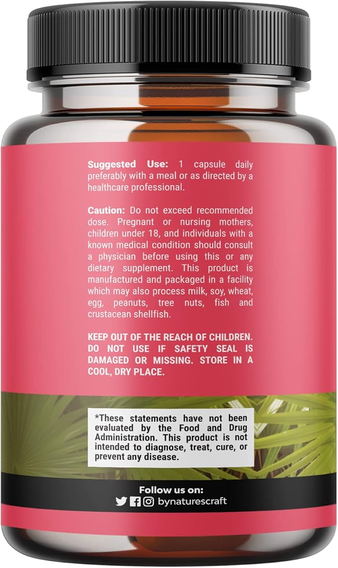 Extra Strength Saw Palmetto for Women 500mg - DHT Blocker for Women 30-Day Supply - Hair Vitamins for Hair Loss Supplement - Pure Saw Palmetto Extract Capsules with Maca Root & Biotin - 90 Capsules