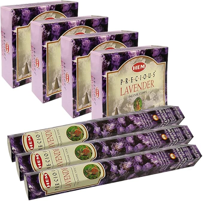 Lavender Incense sticks and cone incense holder variety pack bundle insence insense insienso