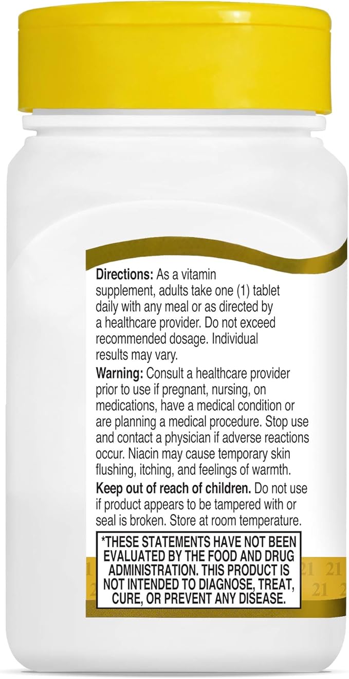 21st Century Niacin 500 mg Prolonged Release Tablets, 100 Count (27474) (Pack of 2)